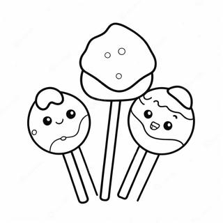Kleurplaat van kleurrijke cake pop toren | Cake Pop kleurplaat