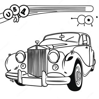 Classic Rolls Royce met Elegante Ontwerp Kleurplaat | Rolls Royce kleurplaat