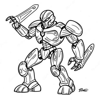 Bionicle Held in Actie Kleurplaat | Bionicle kleurplaat