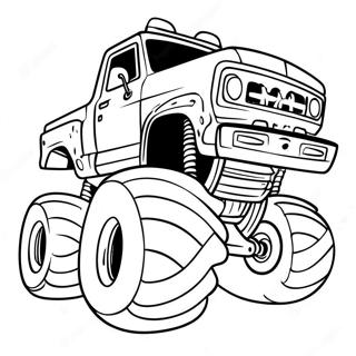 Kleurplaat van Rampage Monster Truck | Rampage kleurplaat