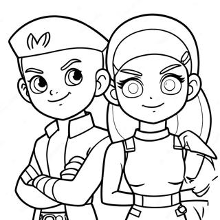 Kleurplaat van Jessie en James van Team Rocket | Team Rocket kleurplaat
