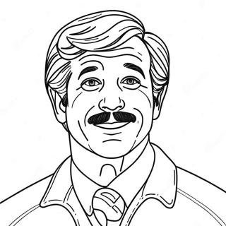 Ted Lasso met een Speelse Glimlach Kleurplaat | Ted Lasso kleurplaat
