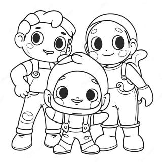 Kleurige Kidcore Personages Kleurplaat | Kindcore kleurplaat