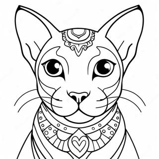 Kleurplaat van Sphynx Kat | Sphynx Kat kleurplaat
