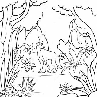 Mooie Kleurplaat van de Tuin van Eden | Gods Schepping kleurplaat