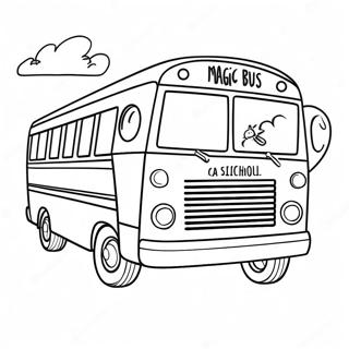 Magische Schoolbus Kleurplaat | Magische Schoolbus kleurplaat
