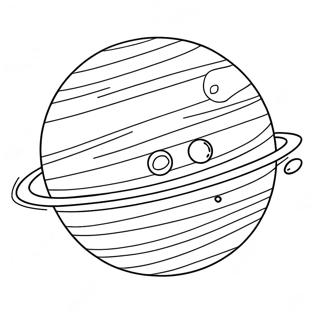 Uranus met Ringen Kleurplaat | Uranus kleurplaat