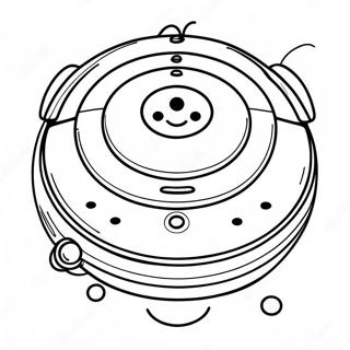 Schattige Roomba met een glimlach kleurplaat | Roomba kleurplaat