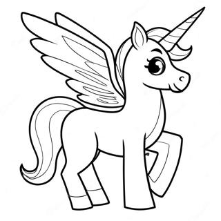 Kleurplaat van een Pegacorn | Pegacorn kleurplaat
