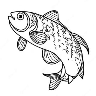 Kleurrijke Regenboogforel Kleurplaat | Forel kleurplaat