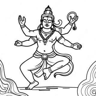 Dansende Shiva Kleurplaat | Shiva kleurplaat