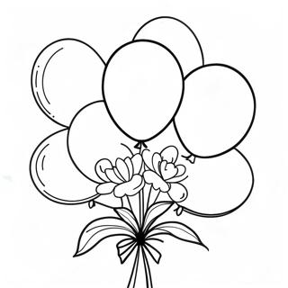 Kleurboek Ballon Boeket Kleurplaat | Ballon kleurplaat