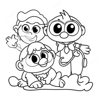 Avontuurlijke Muppet Babies Kleurplaat | Muppet Babies kleurplaat