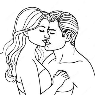 Sensuele Kinky Koppel Kleurplaat | Kinky kleurplaat