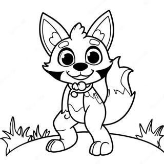Kleurplaat van Funtime Foxy | Funtime Foxy kleurplaat