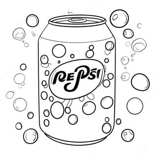 Pepsi Blik met Bellen Kleurplaat | Pepsi kleurplaat