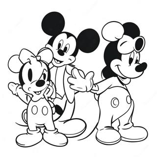 Mickey Mouse met Vrienden Kleurplaat | Mickey kleurplaat