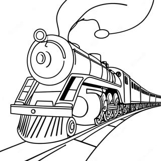 Magische Polar Express Trein Kleurplaat | Pool Express kleurplaat