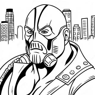 Bane in Gotham City Kleurplaat | Bane kleurplaat