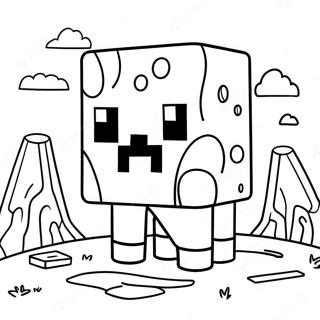 Schattige Minecraft Slime Kleurplaat | Minecraft Slijm kleurplaat