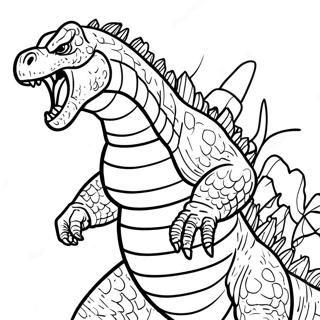 Godzilla 2000 Brullende Kleurplaat | Godzilla 2000 kleurplaat