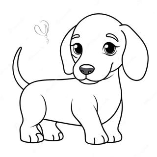 Dachshund Puppy Kleurplaat | Teckel kleurplaat