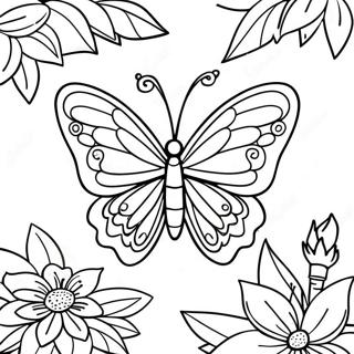 Kleurrijke Vlinder Kleurplaat | Insect kleurplaat