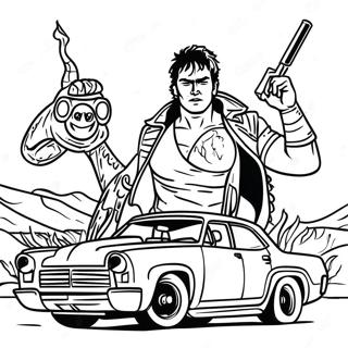 Kleurplaat van Mad Max Fury Road | Mad Max kleurplaat