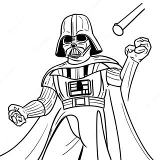Darth Vader in Gevecht Kleurplaat | Star Wars kleurplaat