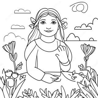 Kleurplaat van de Ostara Viering | Ostara kleurplaat