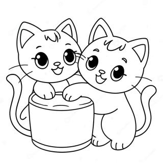Schattige Kitten die Spelen Kleurplaat | Katten kleurplaat
