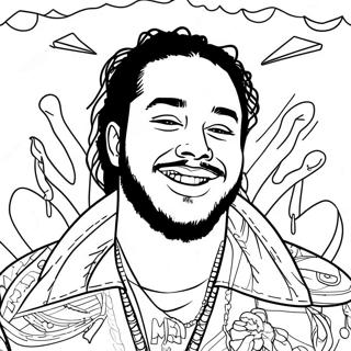 Post Malone Kleurplaat | Post Malone kleurplaat