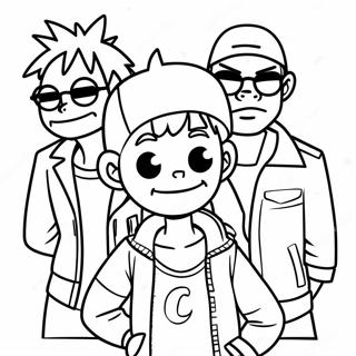 Kleurplaat van Gorillaz | Gorillaz kleurplaat
