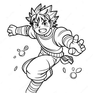 Izuku Midoriya in Actie Kleurplaat | MHA kleurplaat