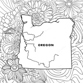 Oregon Staat Kaart Kleurplaat | Oregon kleurplaat