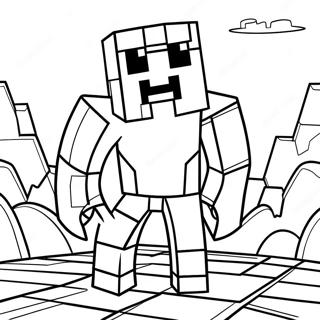Avontuurlijke Minecraft Creeper Kleurplaat | Coole Minecraft kleurplaat