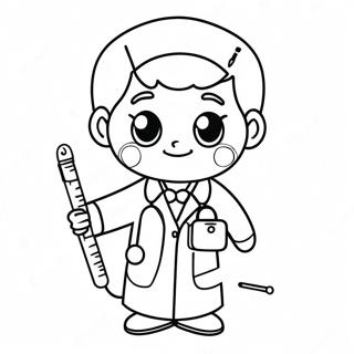 Schattige Dokter Kleurplaat | Medisch kleurplaat