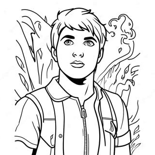 Kleurplaat van Percy Jackson | Percy Jackson kleurplaat