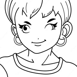 Bulma van Dragon Ball Z kleurplaat | Bulma kleurplaat