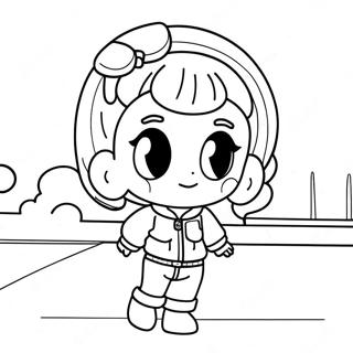 Schattige Bulma in casual outfit kleurplaat | Bulma kleurplaat