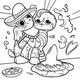 Kleurige Mexicaanse Fiesta Kleurplaat | Mexico kleurplaat