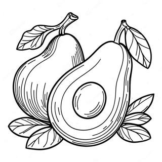 Kleurplaat van een avocado | Avocado kleurplaat
