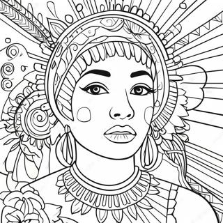Vibrant Chicano Kunst Kleurplaat | Chicano kleurplaat