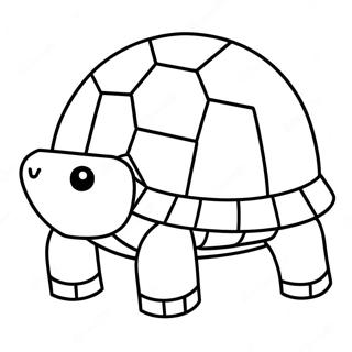 Schattige Minecraft Schildpad met Schelp Kleurplaat | Minecraft Schildpad kleurplaat