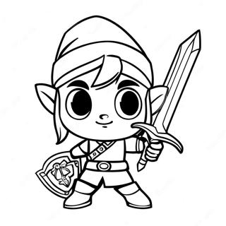 Toon Link met Master Sword Kleurplaat | Toon Link kleurplaat