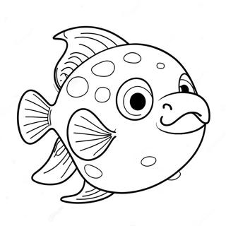Blije Blobvis Kleurplaat | Blobvis kleurplaat