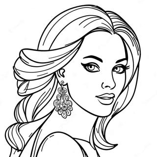 Glamoureuze Top Model Kleurplaat | Topmodel kleurplaat