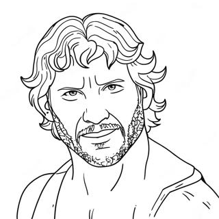 Kenny Omega in Actie Kleurplaat | AEW kleurplaat