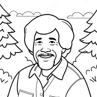 Bob Ross Kleurplaat | Bob Ross kleurplaat
