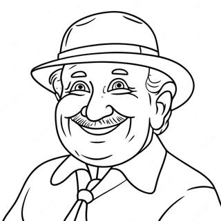Grappige Papa met een Grote Glimlach Kleurplaat | Papa kleurplaat